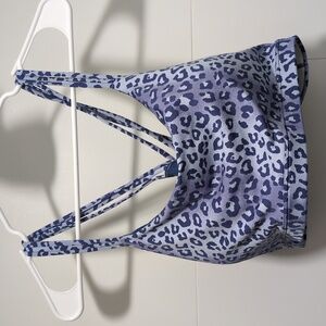 NTW XXL GapFit Eclipse medium support sports bra - blue leopard print